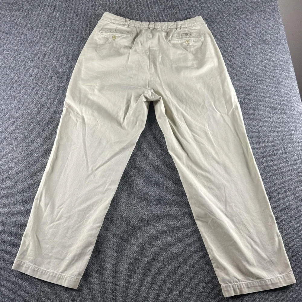 Polo Ralph Lauren Andrew Pants Mens 36x30 Beige Classic Chino Pleated Dress